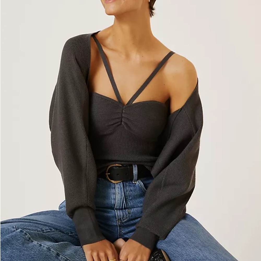 Favorite Daughter The Layla Open Sweater with Matching Top SET